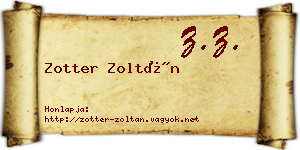 Zotter Zoltán névjegykártya