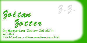 zoltan zotter business card